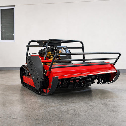 GreenShine GS TAITAN-1200 gasoline hybrid tracked flail mower real machine view