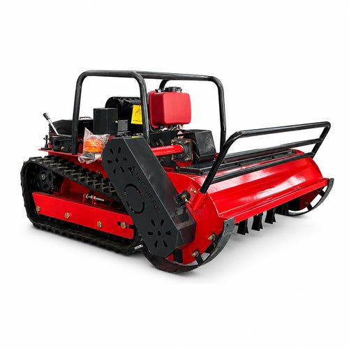 GreenShine GST-1200 diesel hybrid tracked flail mower on white background