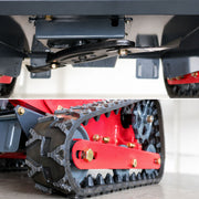 GreenShine GST-550 hybrid tracked mower cutting deck and rubber track detail