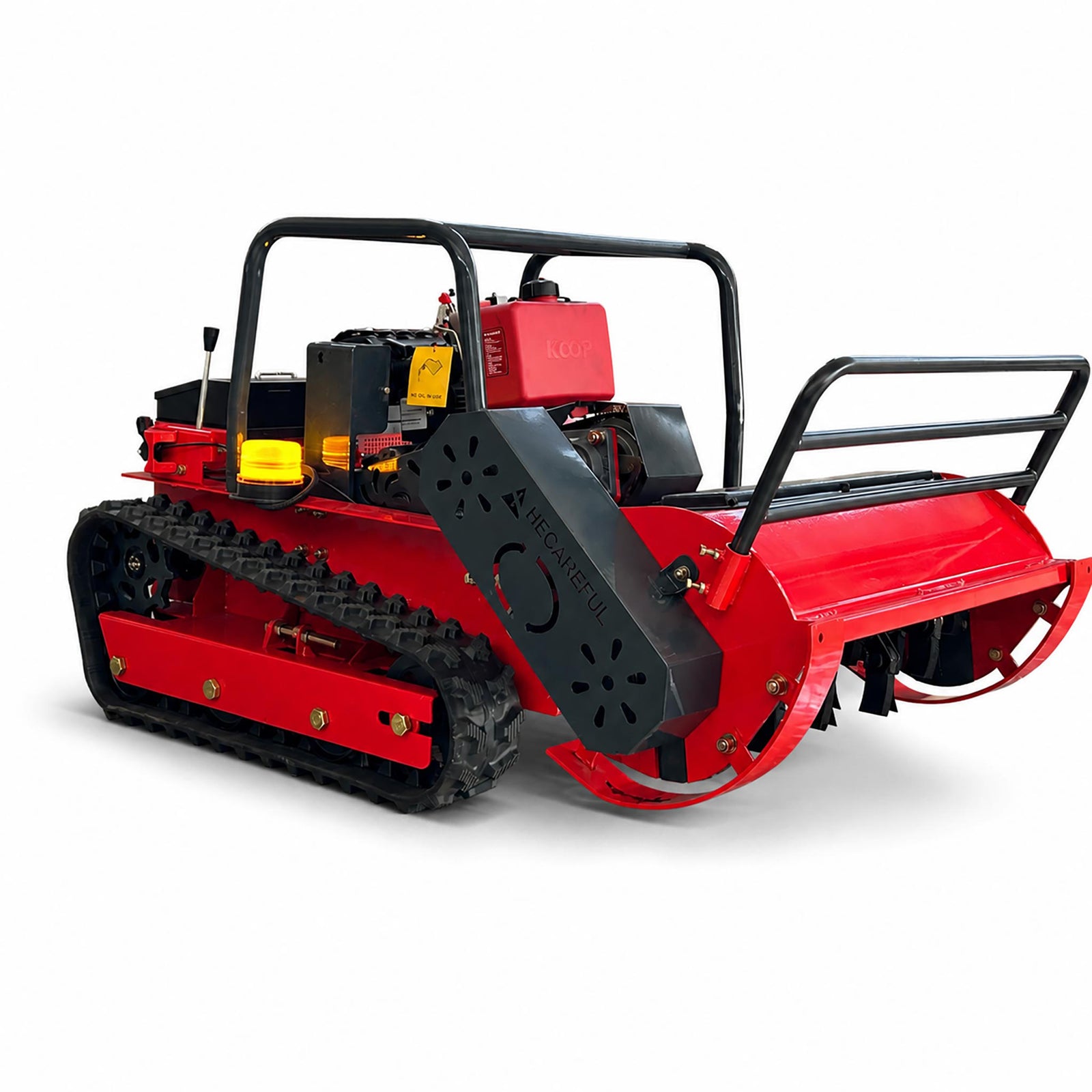 GreenShine GST-800 diesel hybrid tracked flail mower on white background