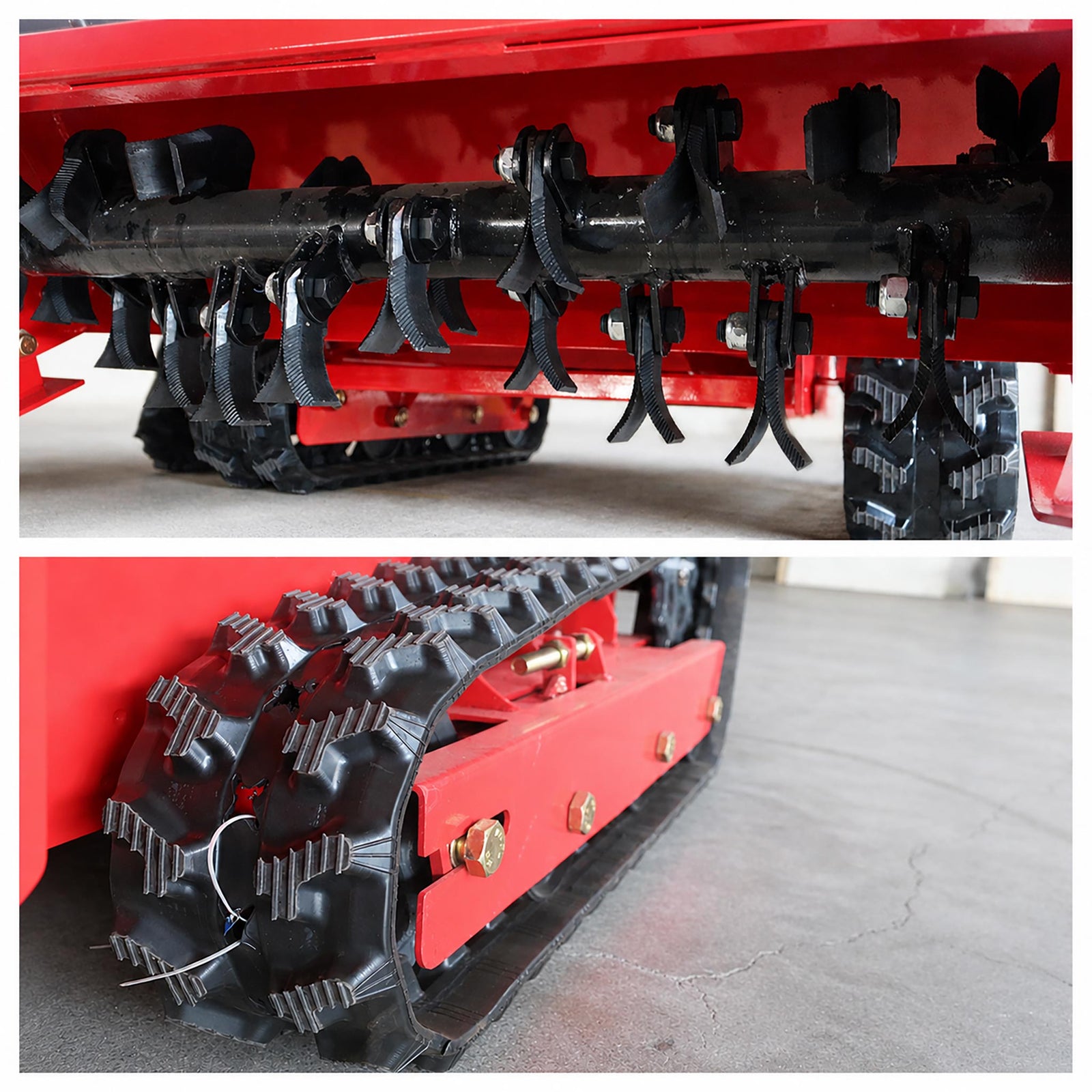 GreenShine GST-800 flail deck and crawler track structure detail