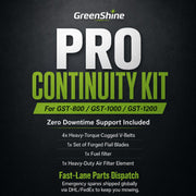 GST-1200 Pro Continuity Kit poster showing zero downtime support and fast-lane parts dispatch