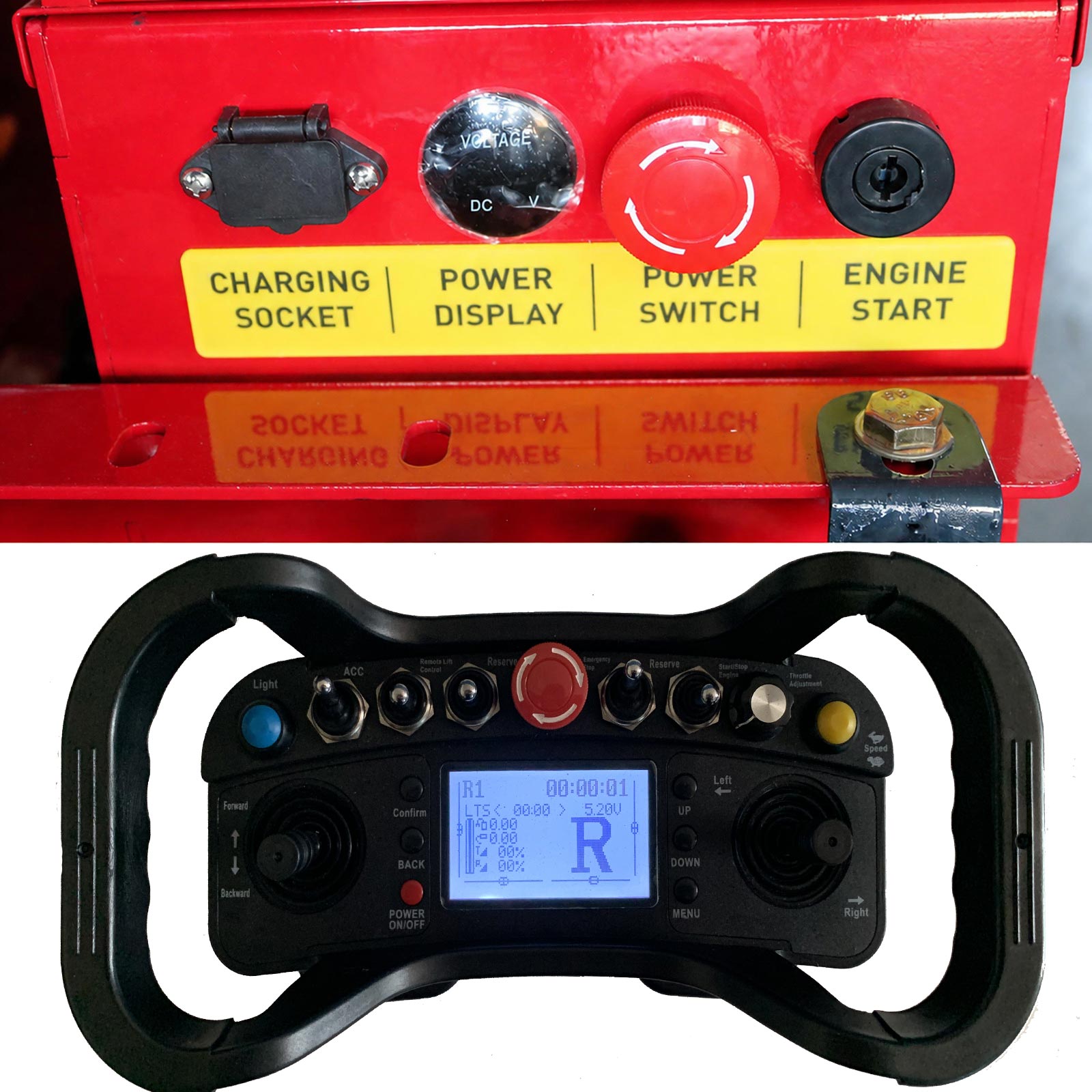 GST-1000 hybrid tracked flail mower RI industrial multi-channel remote controller and control panel